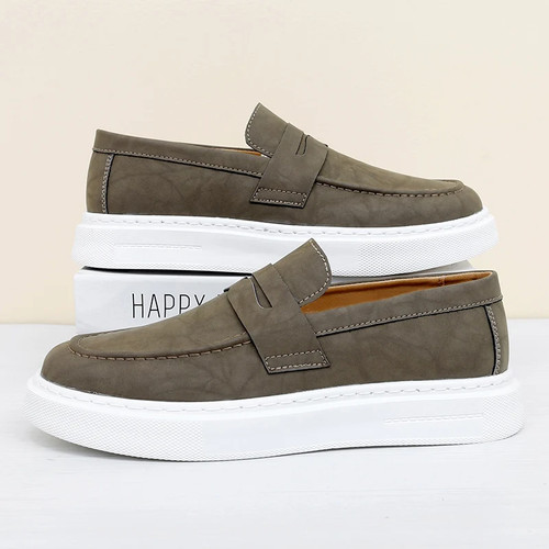 Mocassini slip-on uomo sneakers casual antiscivolo outdoor passeggio scarpe tavola guida - Foto 8 di 26