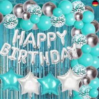 BlaugrüN Blue Geburtstag Dekorationen Set Mit Happy Birthday Luftballons Banner