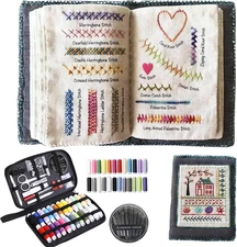 2026 Embroidery Stitch Book Kit for Beginners with Complete Toolkit