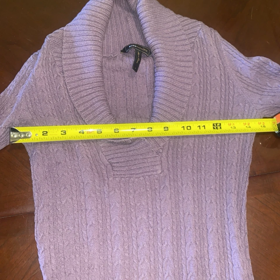 Cárdigan Suéter BCBGMAXAZARIA Negro Lino Mezcla Algodón Talla S Foto 3 de 4