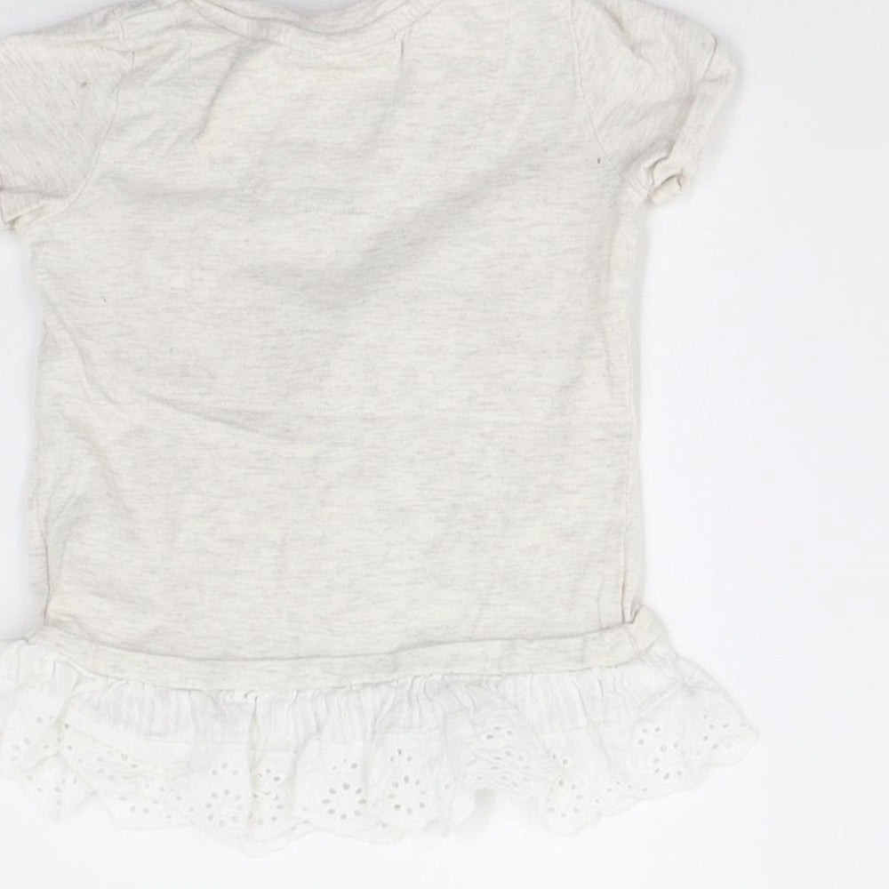 Baby UK Size 3-6 Months NEXT Beige Basic T-Shirt image 4