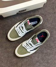 Men's Size Travis Scott x Jordan Air Jordan 1 Low OG "Medium Olive'' New NO BOX