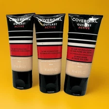 Covergirl Outlast Active All Day Liquid Foundation 805 Ivory SPF 20 Lot of 3 Pcs