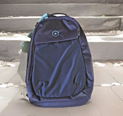 NWT Unisex Blue Backpack  Bag purse Adjustable  Water Resist Pockets W  Notebook