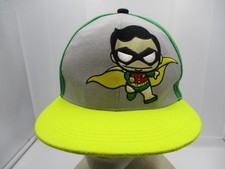 Vintage Batman  Robin Hat Cap Mens Snap Back Green Yellow DC Comics Superhero