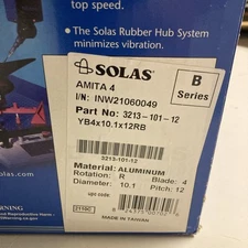 Solas Aluminum 4 Blade Propeller Amita 4 B Series 3213-101-12 10.1” 12 Pitch NIB