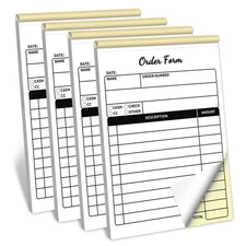 Order Form Receipt Book for Small Businesses, 4 Pack, 4x5.5 inches, Perfect B...