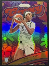 2024 Panini Prizm WNBA #12 Angel Reese Groovy Prizms Red #/99 RC Sky