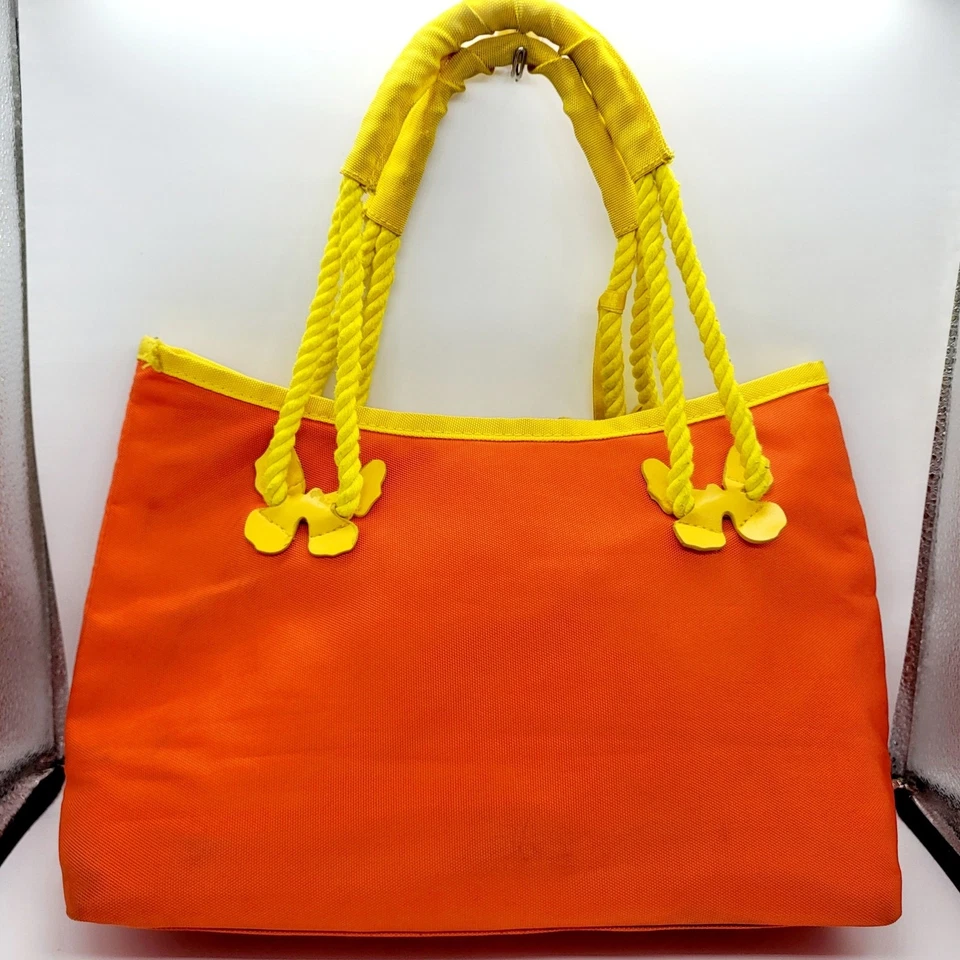 Mini Bolso de Hombro Y2K Escada Naranja y Amarillo Lona Detalle Mariposa Foto 2 de 4