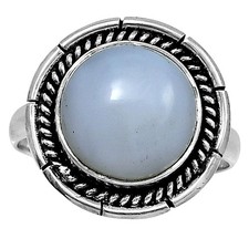 Natural White Opal 925 Sterling Silver Ring Size 9  Wholesale Jewelry USA