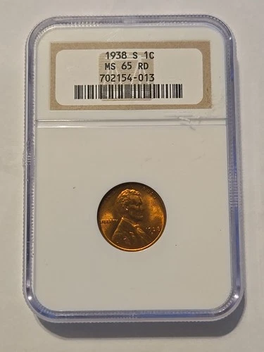 1938-S NGC MS65 RD Lincoln Wheat Cent #1622
