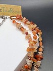 TICA ROSA 925 Sterling Silver /Carnelian Bead/Jasper Pendant Necklace 3 Strand — photo 6
