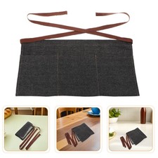 2pcs Waitress Apron with Pockets: Half Denim Server Apron with 3-pockets for