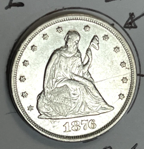 1876 SEATED LIBERTY Twenty Cent PIECE BU DETAIL PRICED @ XF+  GOOD EYE APPEAL