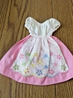 Vintage Barbie in Switzerland #0822 Cotton Pink & White Dress 1964