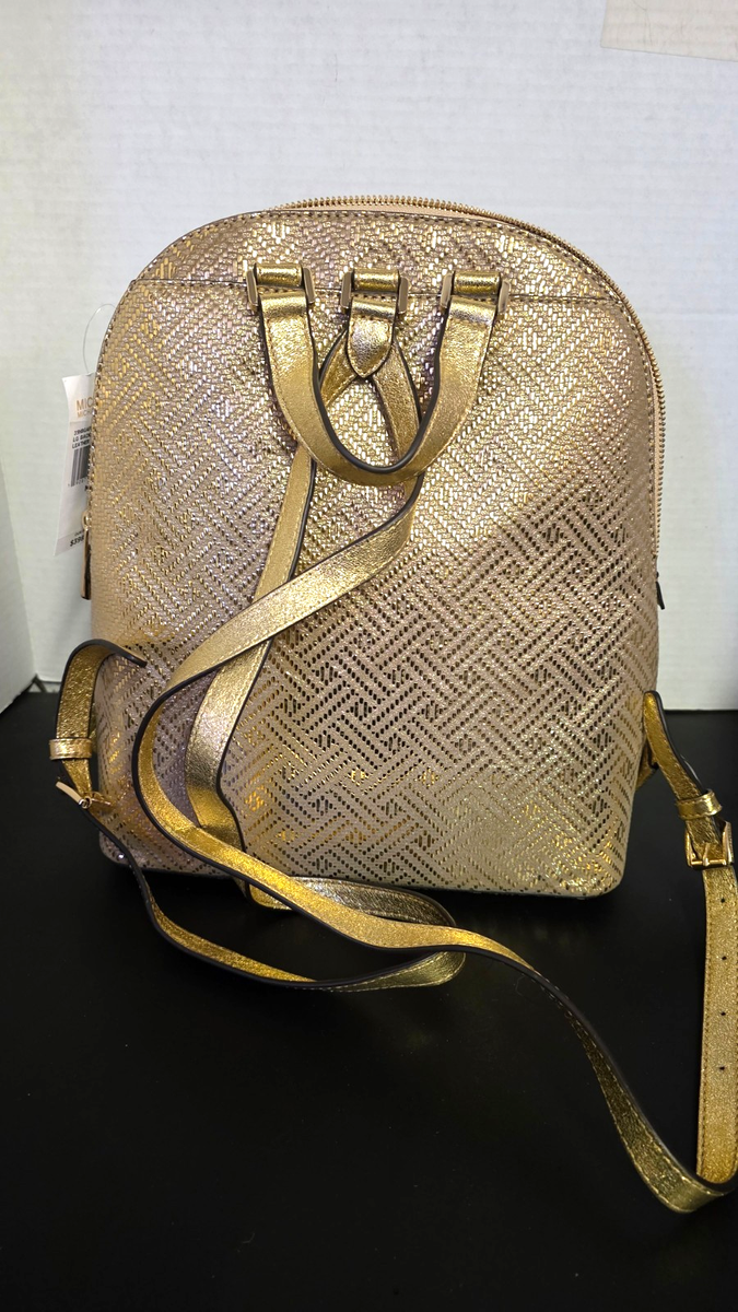 Michael Kors Adele Large Backpack Gold Leather Messenger  display picture 1