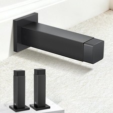 Door Stoppers, Black Stops, Wall Mounted, Modern Heavy 2 Pack,