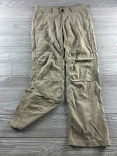 prAna Pants Womens 8 Khaki Outdoor Hiking Stretch Roll Up Snap Straight Legs