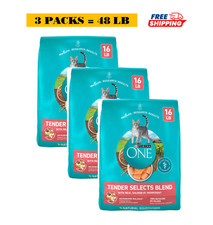3 Packs, Purina® ONE® Tender Selects Adult Cat Dry Food - Salmon 16 Lb 1.47 per pound