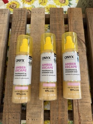 3-ONYX Professional Hydrating Shimmer Hair + Body Mist, Amber Escape, 6.5 fl oz.