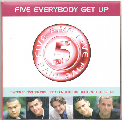 FIVE - Everybody Get Up - 1998 Limited Edition CD Single (CD2) + Poster