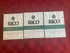 15 RICO RESERVE SOPRANO SAX REEDS 3 FIVE PACKS SIZE 3 1/2 (3.5) - BY D'ADDARIO