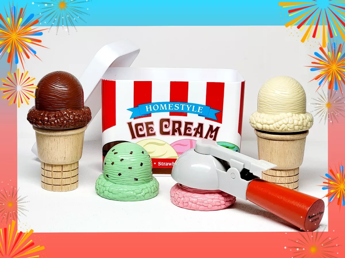 Melissa & Doug Scoop and Stack Ice Cream Cone Magnetic Pretend Play Set