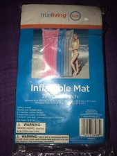 True Living Kids Inflatable Pool Mat 27"x72" Grey Vinyl Pool Float NIB
