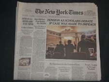 2019 DECEMBER 5 NEW YORK TIMES - SCHOLARS DEBATE IF CASE WAS MADE TO IMPEACH