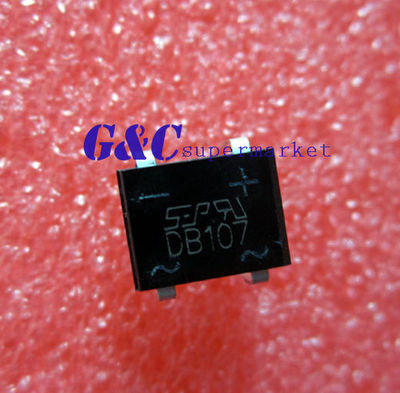 50PCS DB107 DIP4 Single Phase 1A Glass Passivated Bridge Rectifiers Diode D4 New