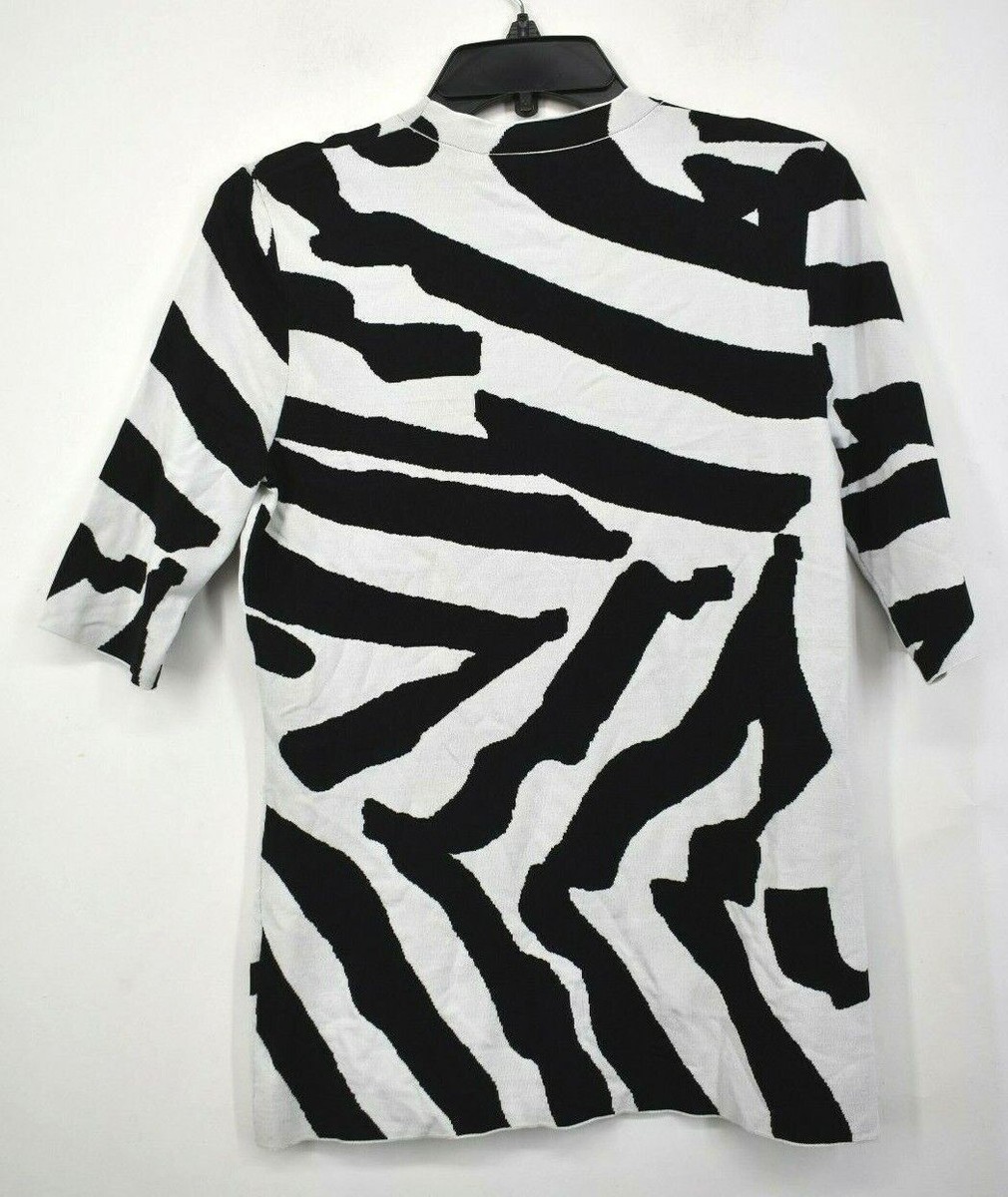 Proenza Schowler Black Abstract Animal Jacquard Short Sleeve