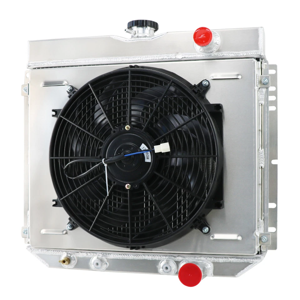 4Row Radiator Shroud Fan Fit 1967-1970 Ford Mustang Mercury/Falcon Fairlane Foto 2 de 4