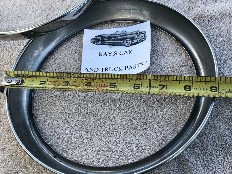 NOVO PAR DE ANÉIS DE FAROL DE SUBSTITUIÇÃO DE CARRO CHEVROLET 1949 A 1952! - Imagem 3 de 4