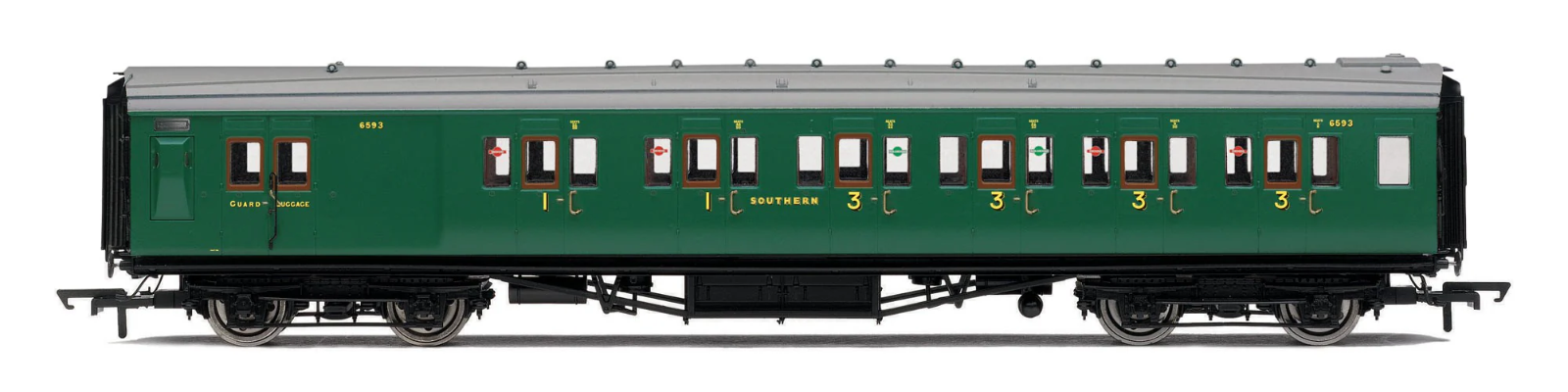 Hornby R4341C SR Green Maunsell Brake Composite Coach 6596 BNMIB 00 Gauge