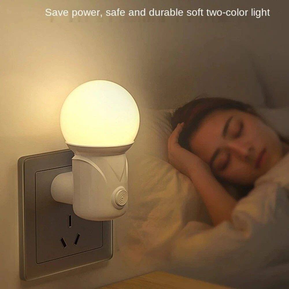 2pcs Cute Bedroom Nursing Eye Plug in Night Light LED Sleep Light