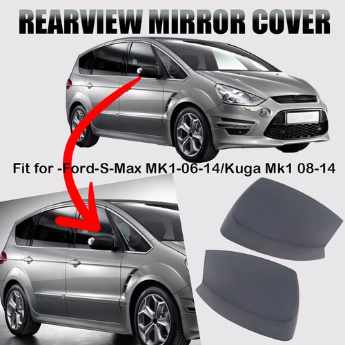 PAIR Side Mirror Cover Cap Assembly Primed For Ford Kuga MK1 08~14 Max MK1 06~14 - Picture 3 of 12