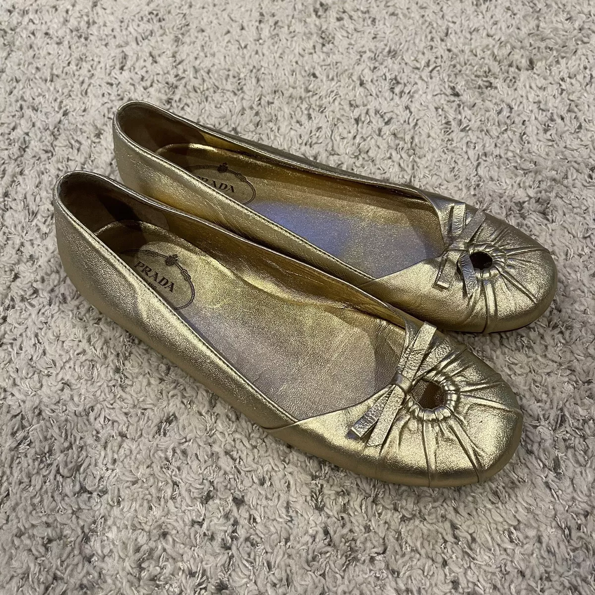 Prada ballet shop flats with bow