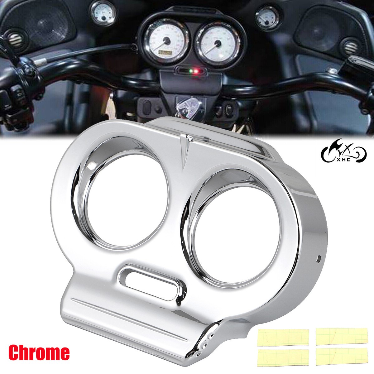 For Harley Road Glide 1998-2013 Chrome Top Gauge Cover Nacelle 