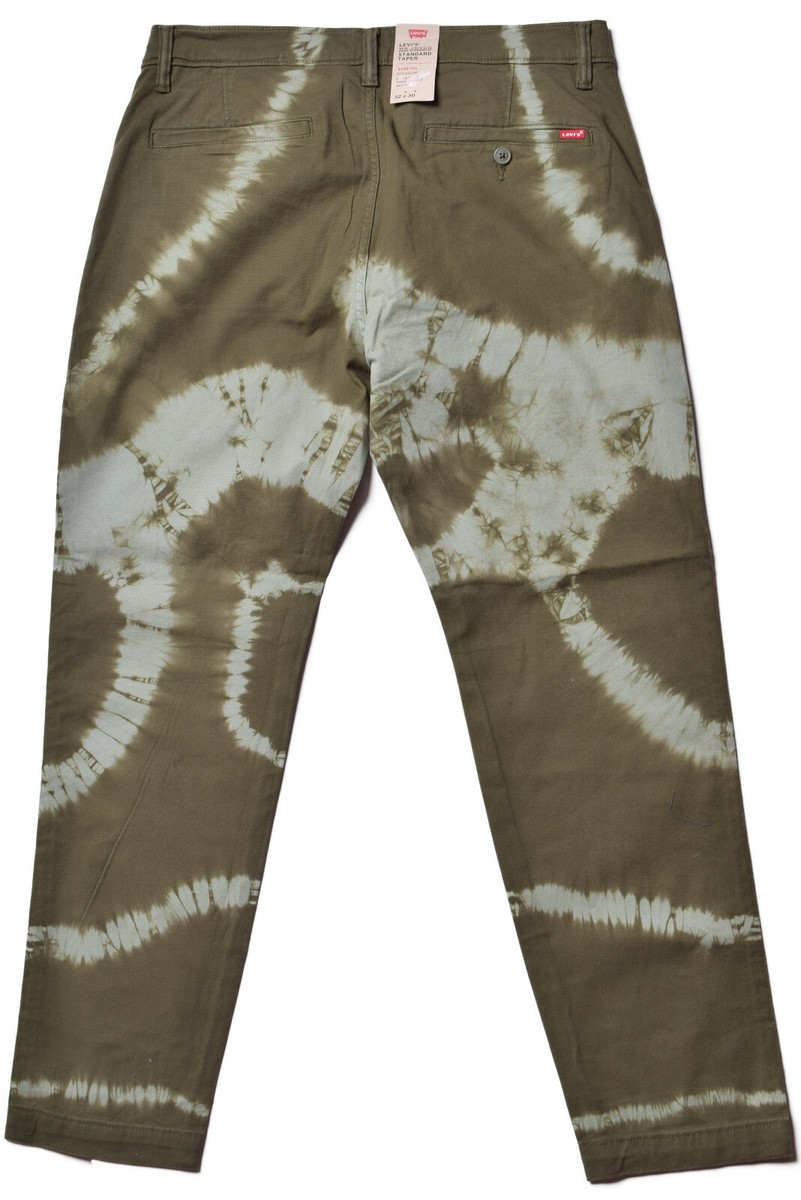Levis Jeans Mens Green Tie Dye Stretch Regular Tapered Fit XX 