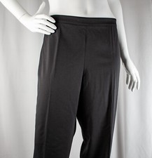 LAFAYETTE 148 New Black Solid Wool Blend Women Flat Pants Size 16