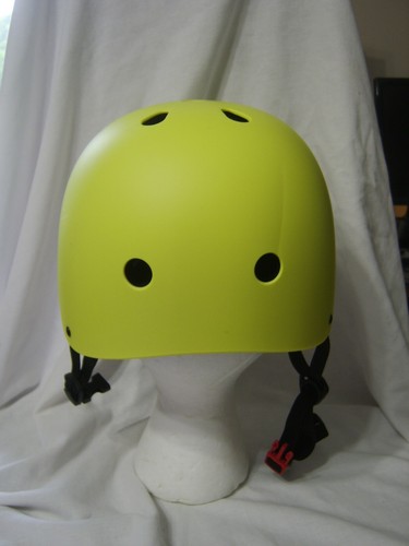 KID MULTI-SPORT HELMET COLOR NEON YELLOW SIZE MEDIUM CRACK IN STYROFOAM - B19-6 - Picture 3 of 4