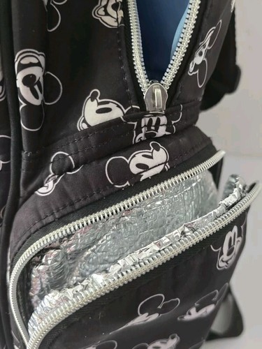 Authentic Disney Baby Black & White Mickey Mouse Multi Pc Diaper Bag Backpack - Picture 8 of 9