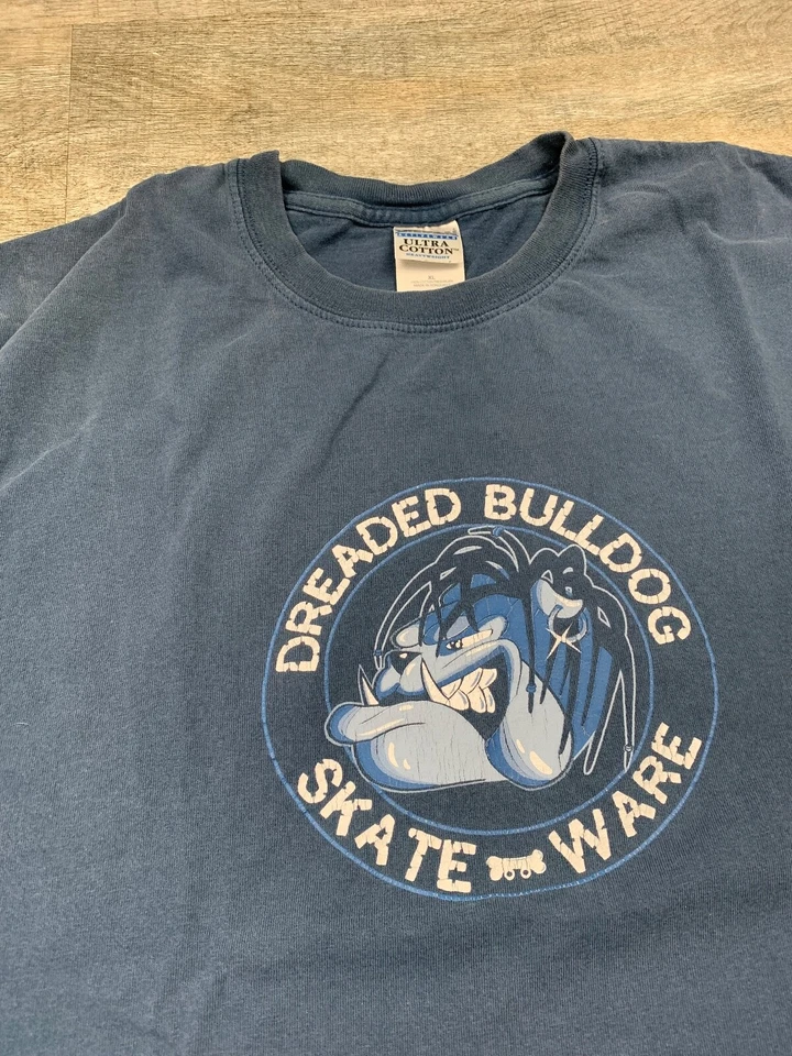Camisa Azul De Colección Años 90 Temida Bulldog Skate Ware Talla XL Powell Peralta Bones Brigade Foto 4 de 4