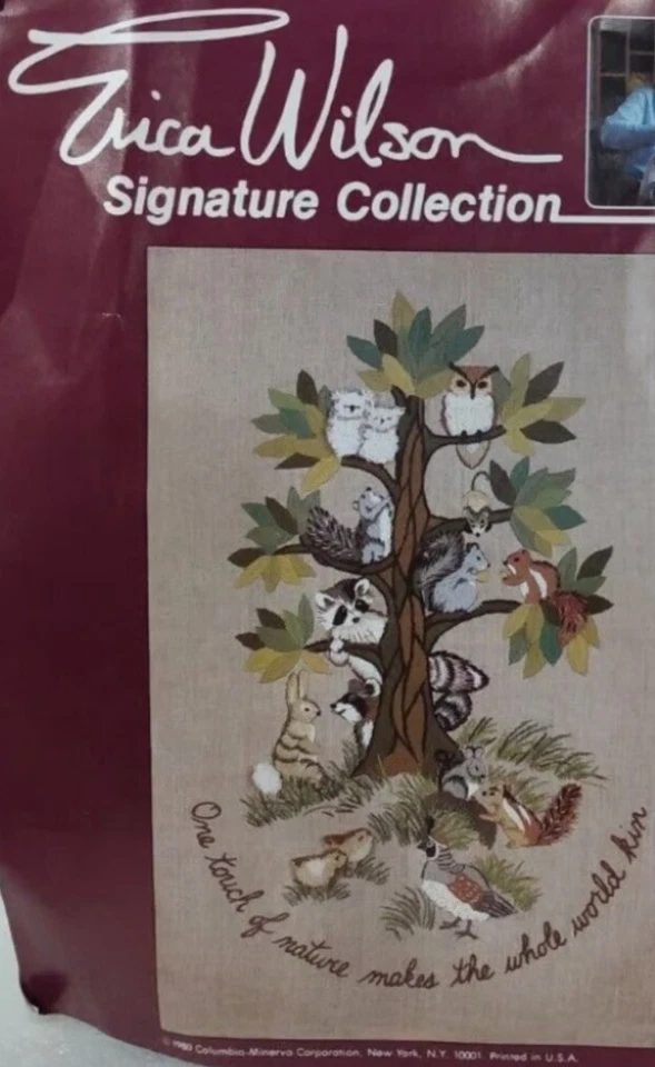 Erica Wilson Signature Collection Crewel Picture Design Touch of Nature New*read - Image 2 of 4