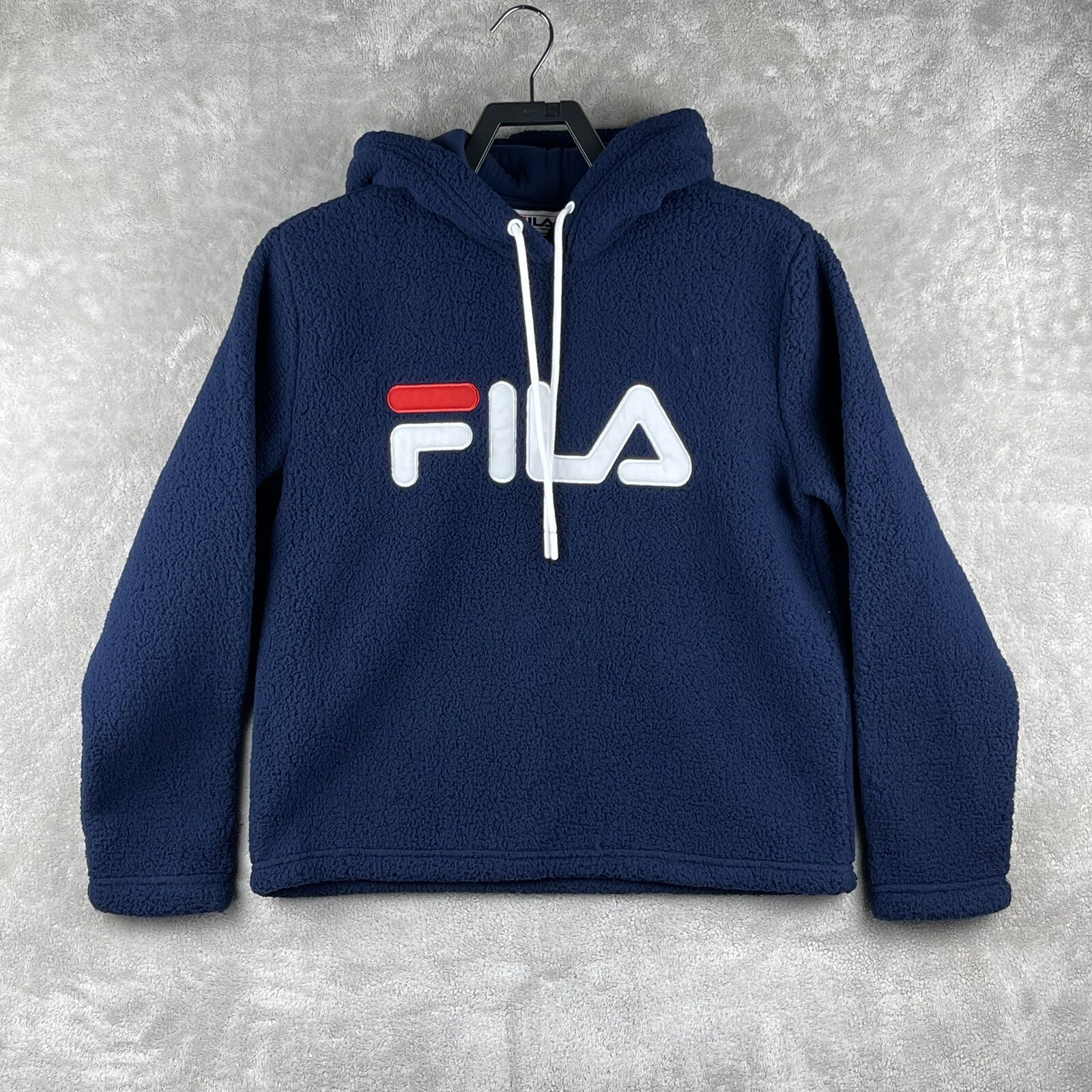 Felpa donna Fila Caroline Sherpa con cappuccio blu maglione medio