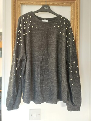 Papaya Matalan Dark Grey Marl & Pearl Sweatshirt Size 16 (2)