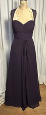 Bill Levkoff Womens Plum Chiffon Sweet Heart Neckline L Event Gown Sz 10 used