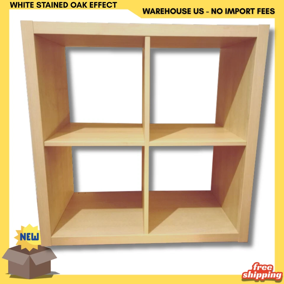 NEW KALLAX Shelf unit 30 1/8x30 1/8", White adn White stained oak, FREESHIP - Image 4 of 4