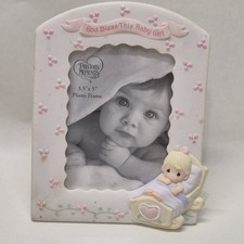 Precious Moment "God Bless This Baby Girl" Picture Frame 3.5"x5"