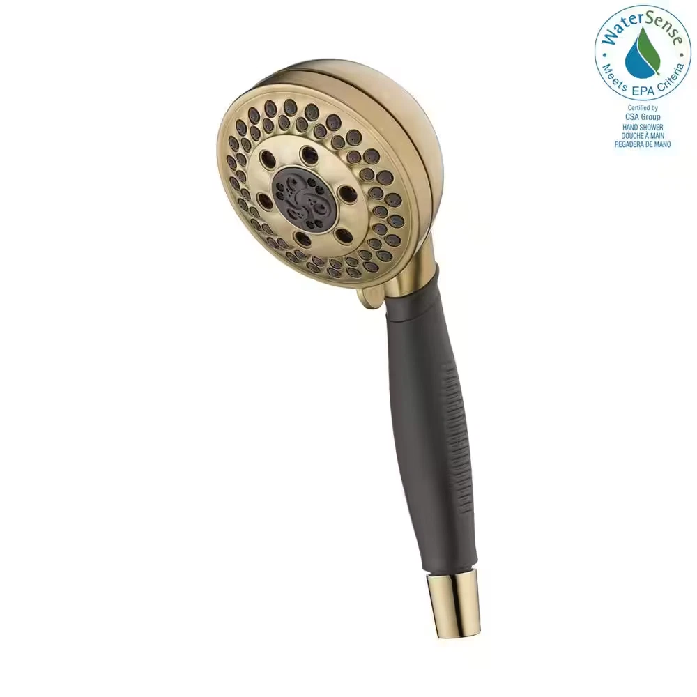 H2Okinetic Gold 5-Spray Patterns Wall Mount Handheld Shower Head 1.75 GPM in Cha